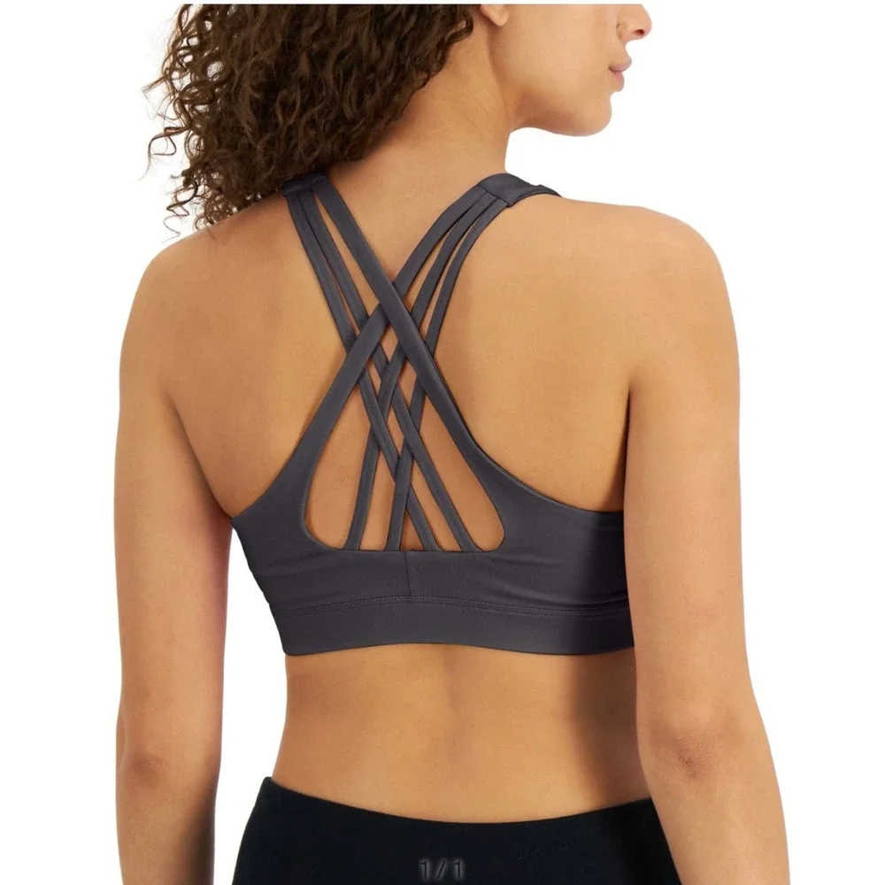 NWT Ideology Dark Charcoal Sports Bra Top 3X